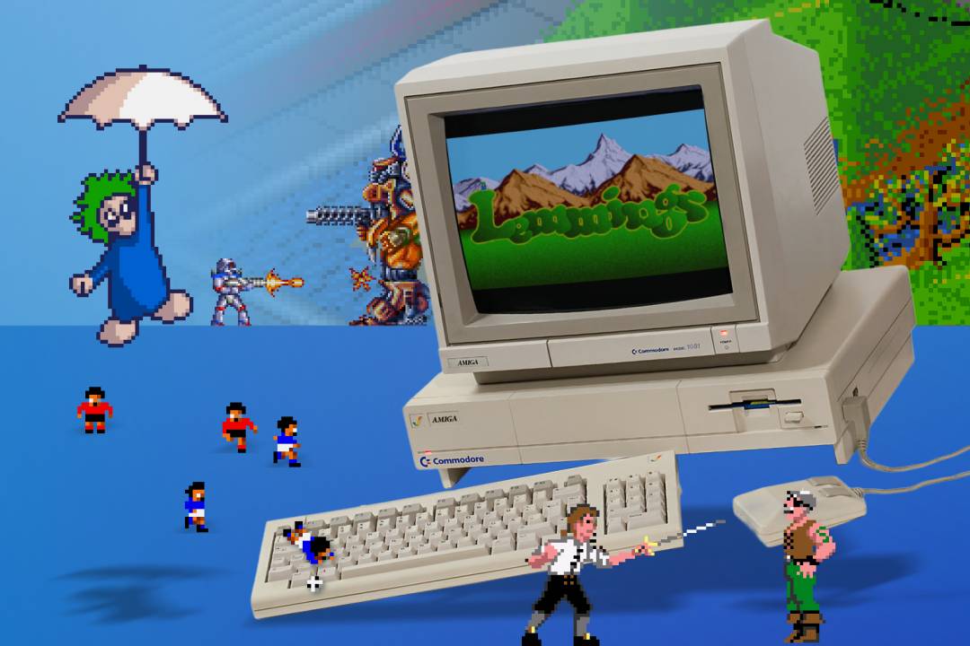 Amiga 1000 and various game characters