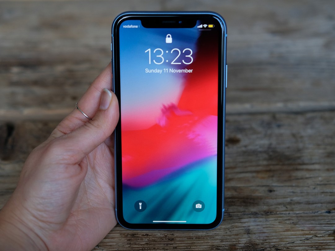 iPhone XR front in hand