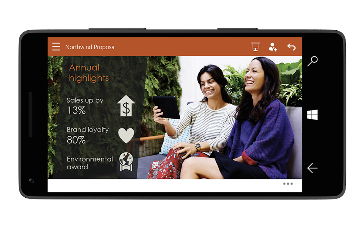 PowerPoint on Windows 10 smartphones