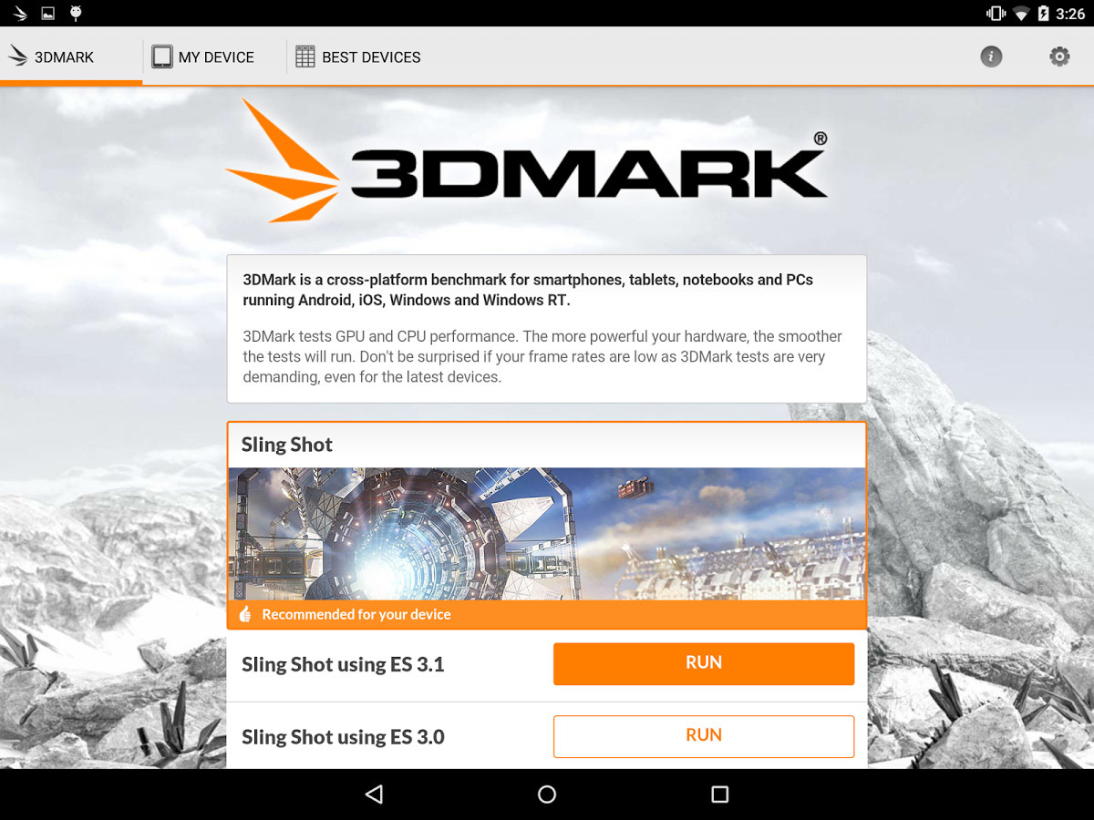 3DMark Sling Shot Benchmark (£free)