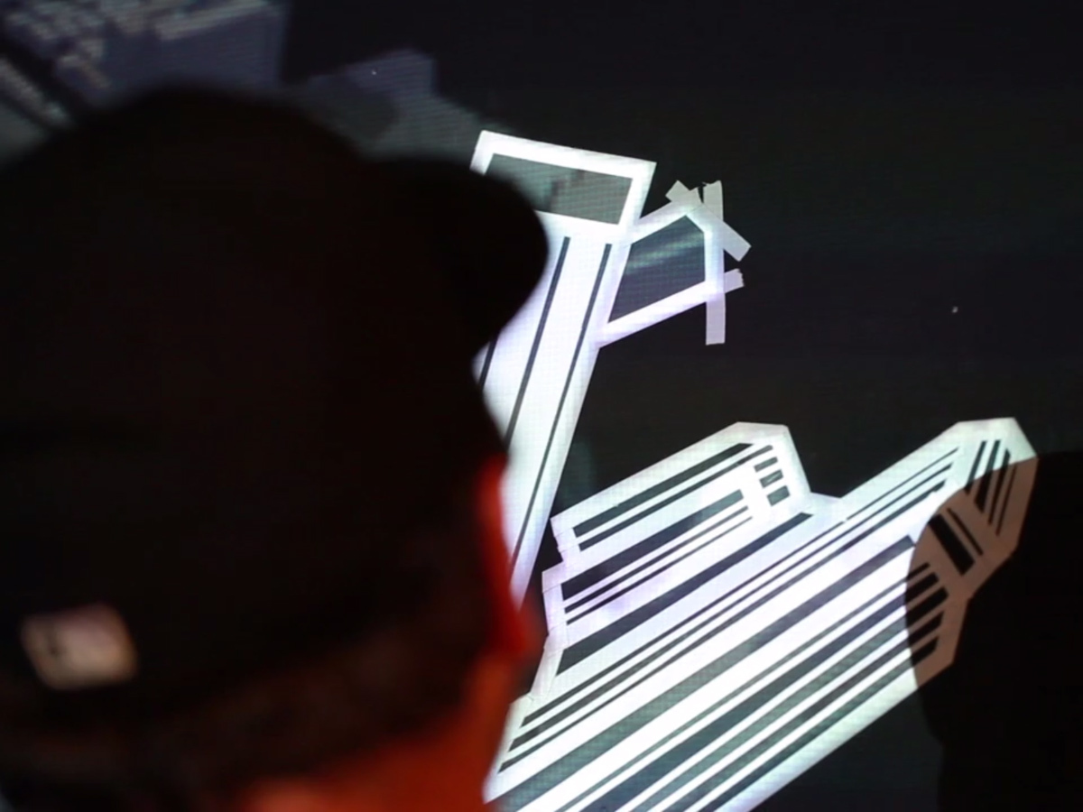 Masking tape + projector = magical brain-melting 3D city