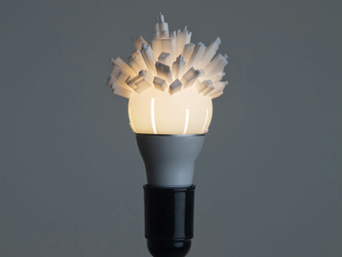 This 3D-printed lampshade puts a skyline on your ceiling