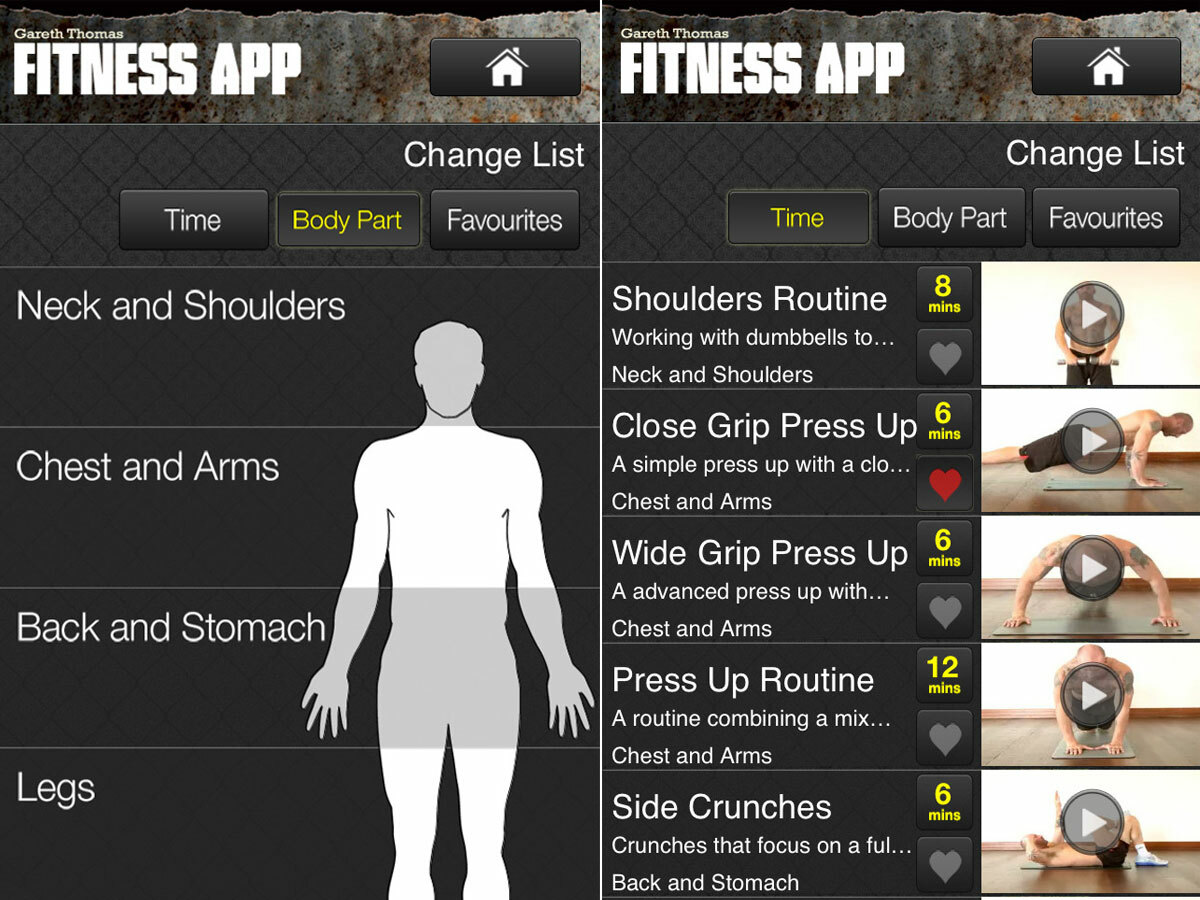 Gareth Thomas Fitness App