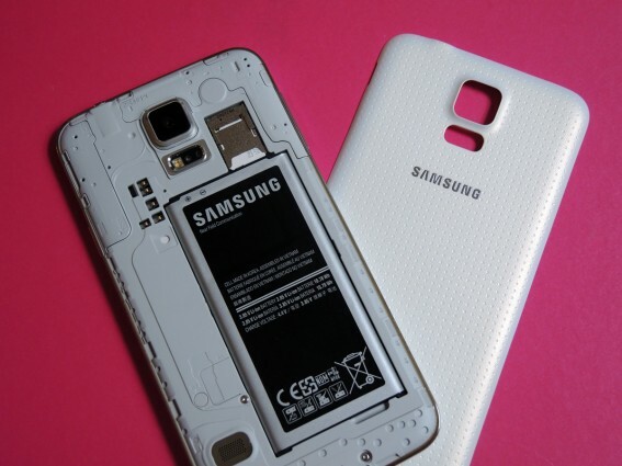 Both the LG G3 and the Samsung S5 (pictured) feature removeable batteries