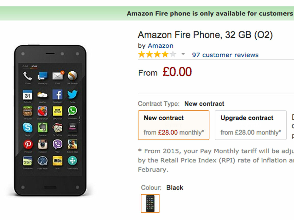 The Fire Phone is front and centre of Amazon