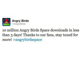 Angry Birds Space hits 10 million downloads in three days