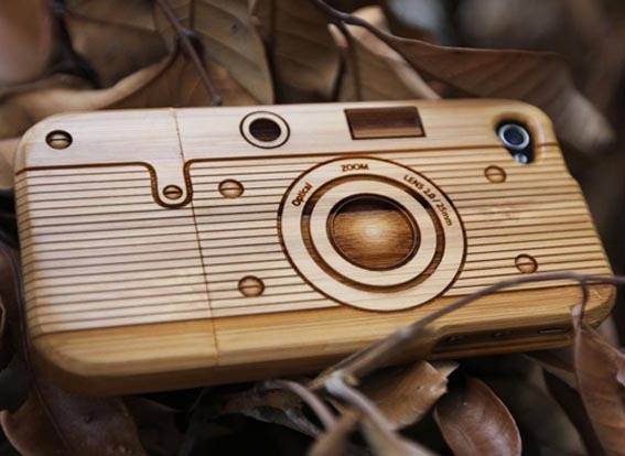 Bamboo retro camera iPhone 4/4S Case