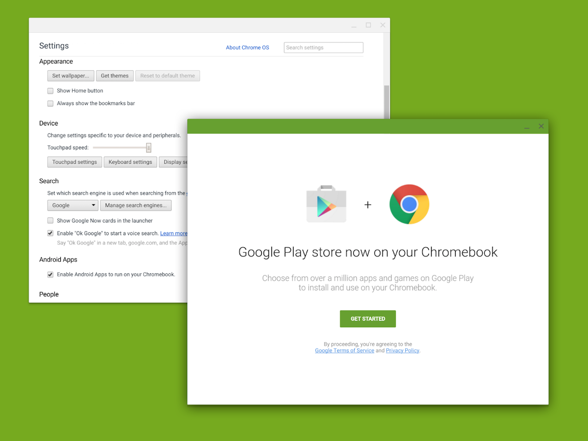 7) Android + Chrome OS