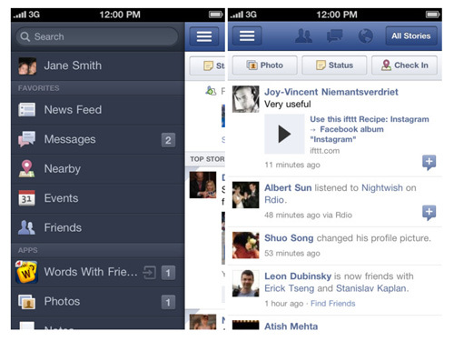 Facebook updates iPhone app and mobile site