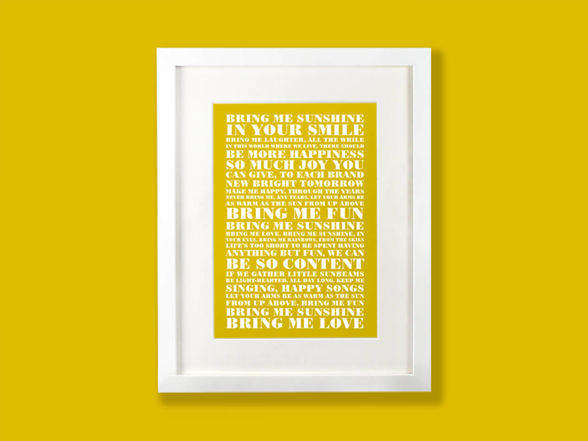 PERSONALISED LYRICS POSTER (£29.99)