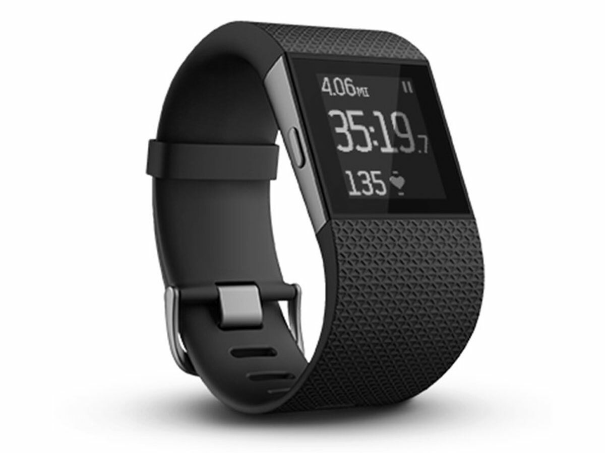 The Fitbit Surge displays caller ID data and texts from your phone