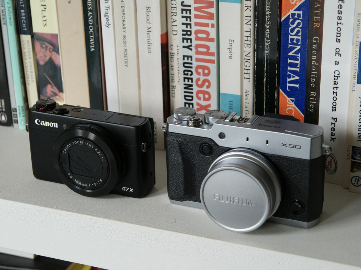 The X30 (right) is bigger than equivalent cameras like Canon