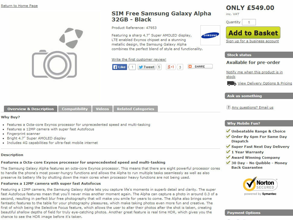 £550 metal Samsung Galaxy Alpha leaks