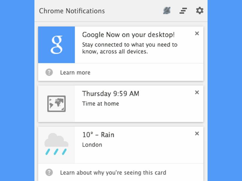 Google Now: now available on your desktop