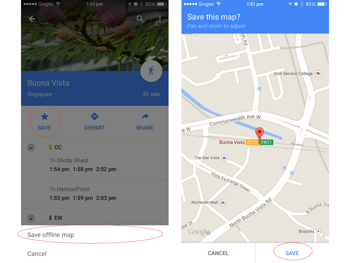 Using maps offline