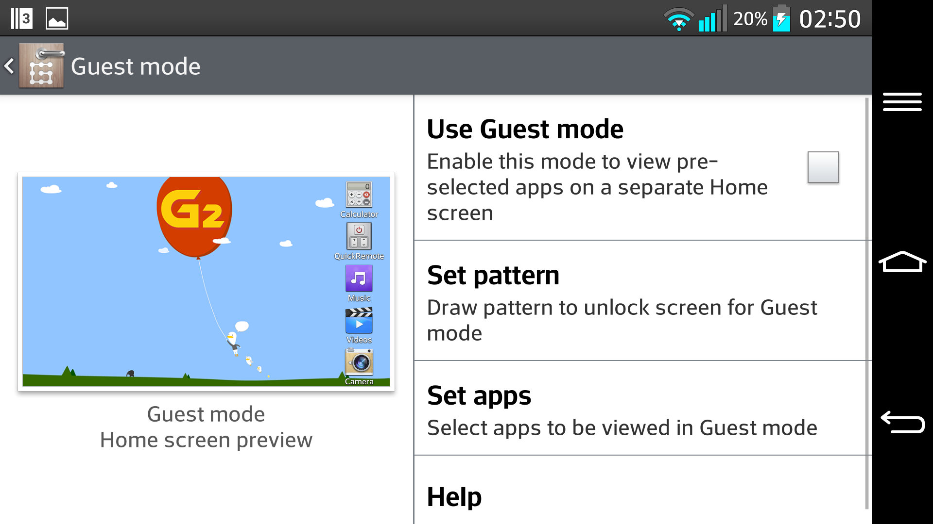LG G2: Guest Mode