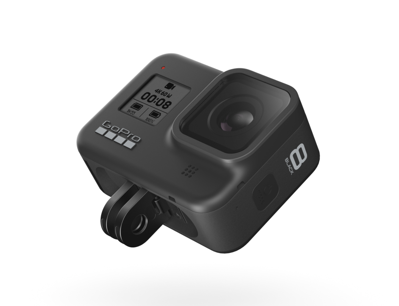 1) The GoPro Hero8 Black needs no mount