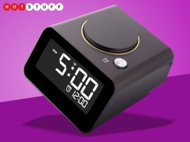 iC1 mini is a chunky Alexa-enabled alarm clock with two USB charging ports and a massive rotary dial