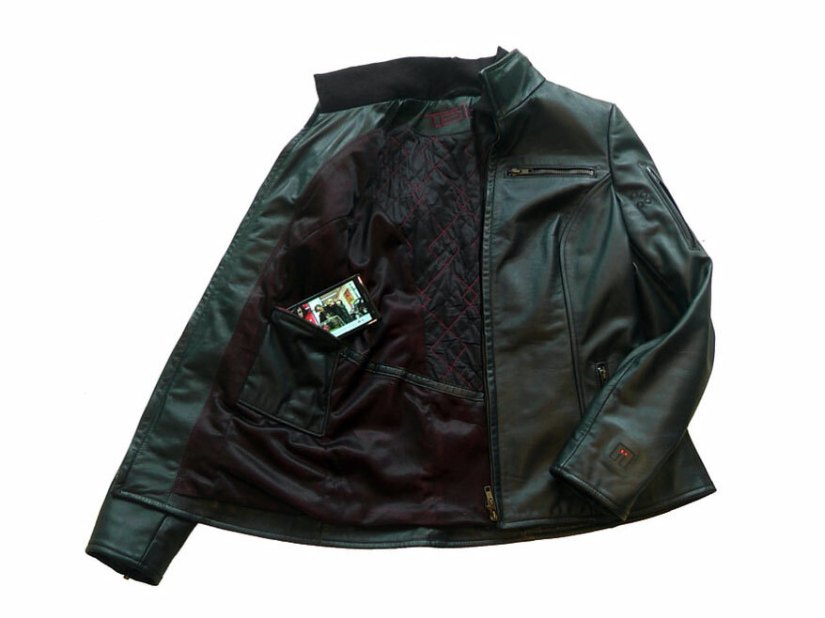 This heated leather jacket charges your phone while adding a fun new challenge at airport security