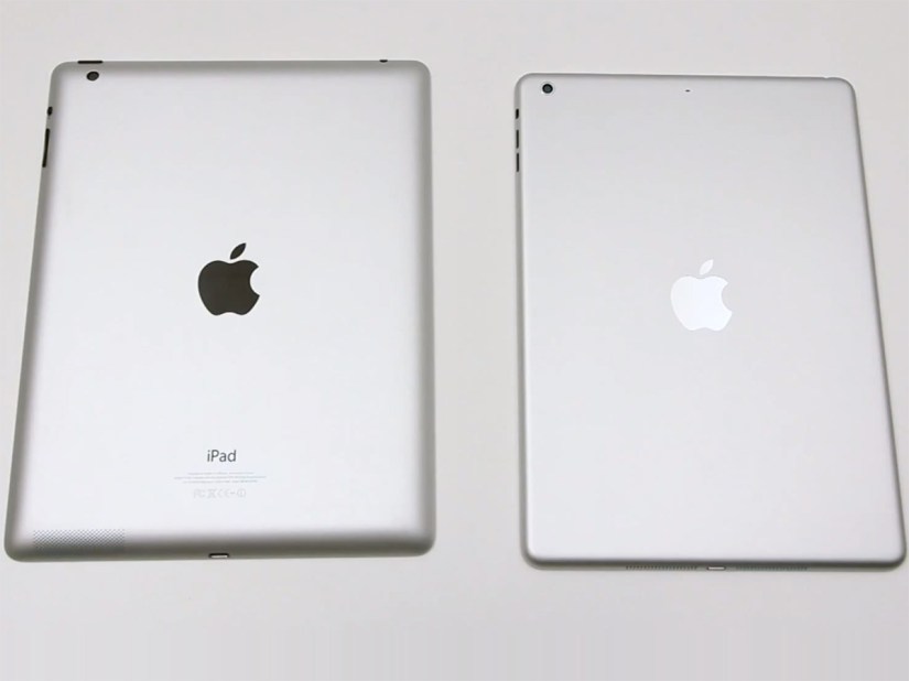 iPad 5 compared to iPad 4 on video – same screen, smaller body