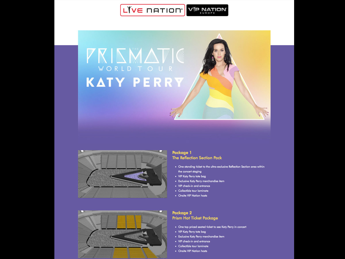 A Katy Perry VIP concert package