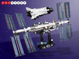 Lego’s latest space set is the International Space Station, complete with tiny space shuttle