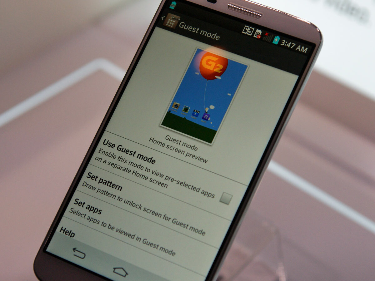 LG G2 guest mode