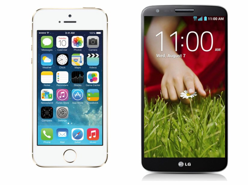 Apple iPhone 5S vs LG G2