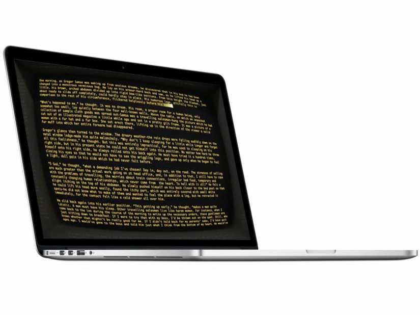 Turn your Retina Display into a CRT monitor with the Blinky text editor