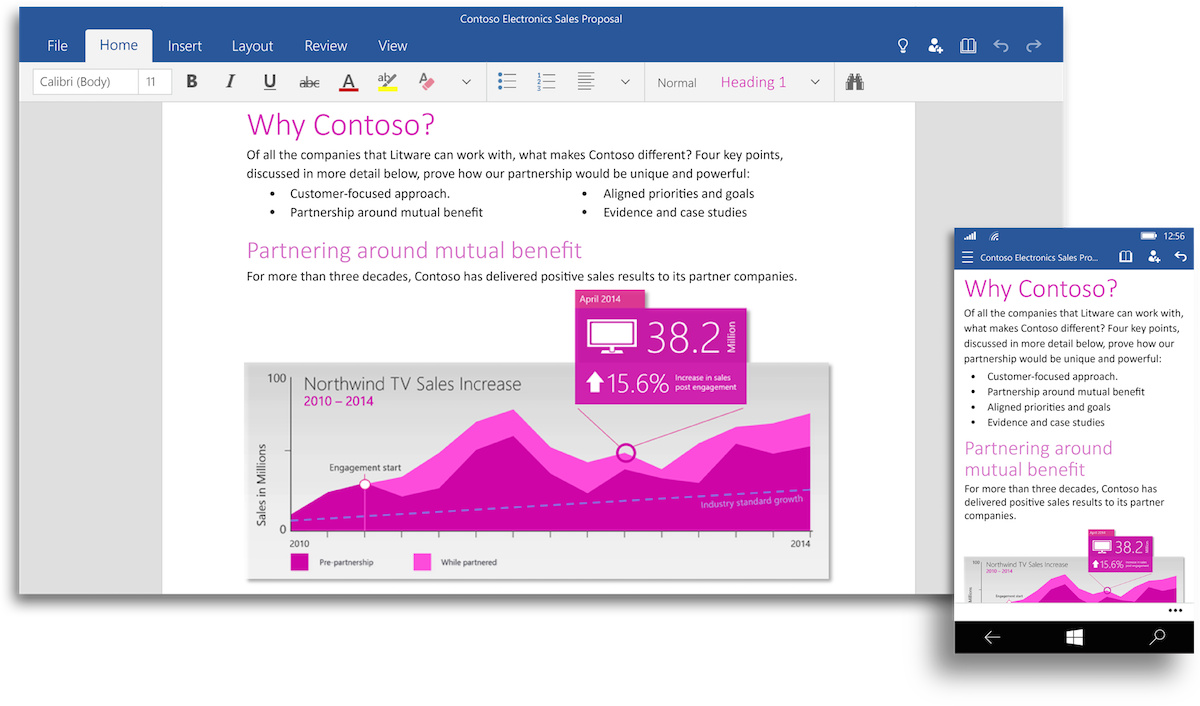 Microsoft Word universal app for Windows 10