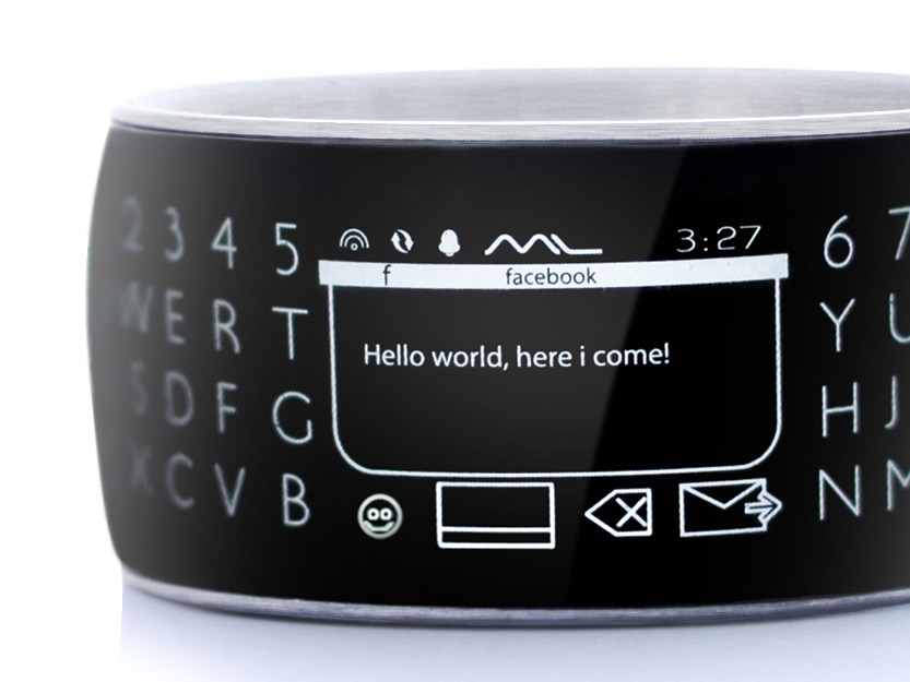 The thin and curvy Moment smartwatch wraps a full QWERTY keyboard around your wr
