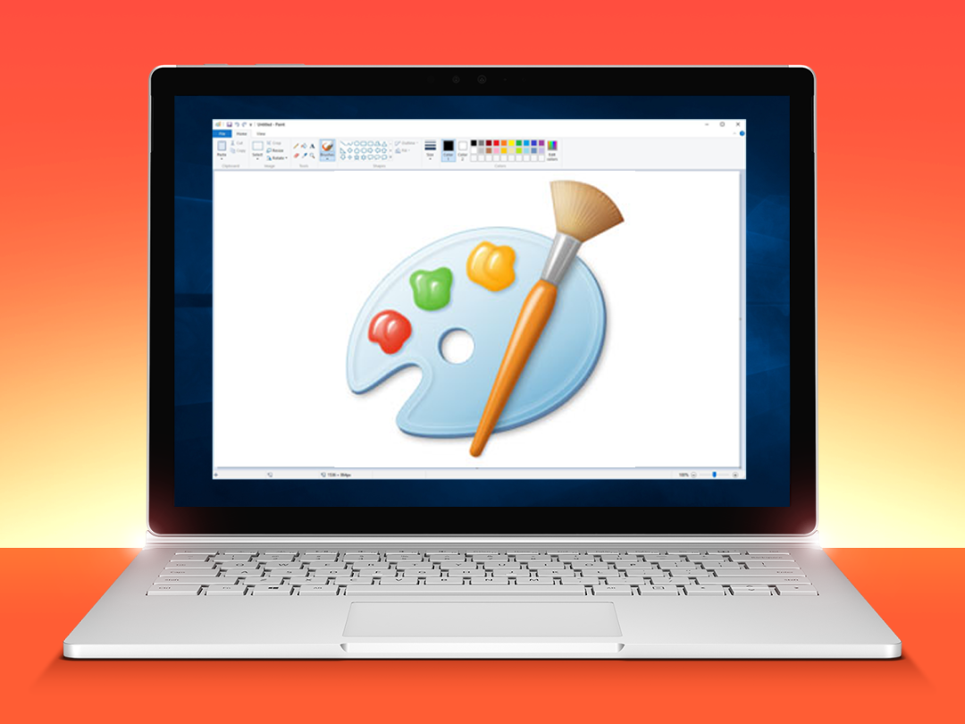 best windows painting and drawing apps: Windows PC with Microsoft Paint on the screen