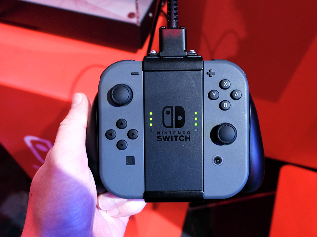 On the TV with the Joy-Con Grip