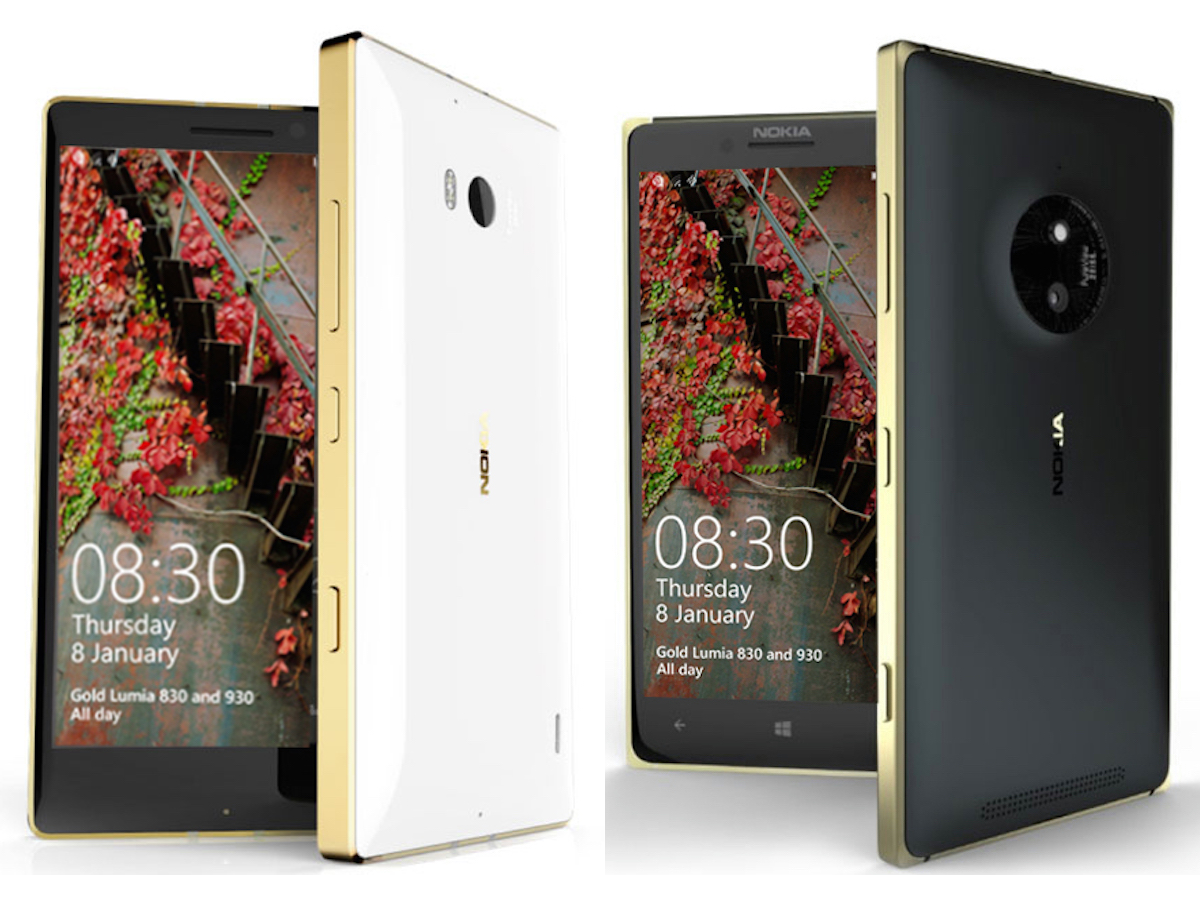 Nokia Lumia 930 Gold and Lumia 830 Gold