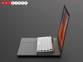 NuType is a wireless mechanical keyboard that clamps over a MacBook Pro’s existing keys