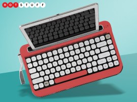 Penna Red is a wireless mechanical keyboard that looks like a retro typewriter