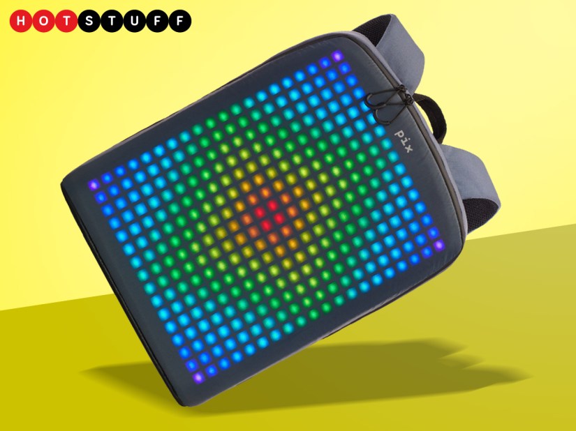 PIX is a backpack that dazzles people behind you with custom animated retro pixel artwork
