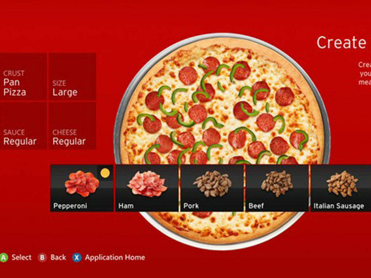 Pizza Hut delivered to Xbox Live