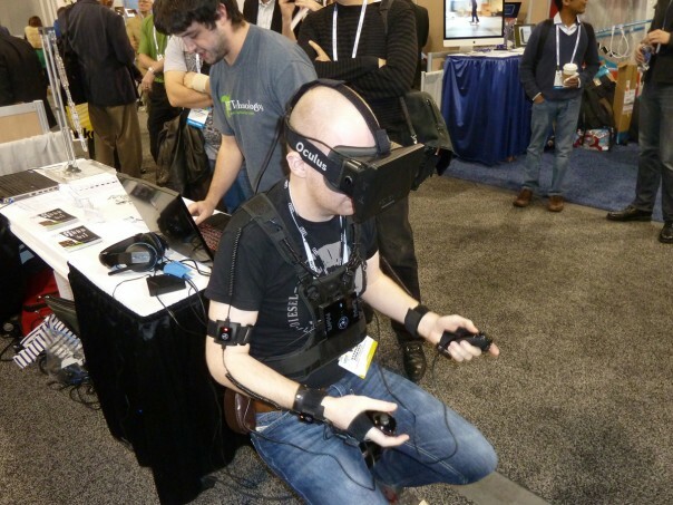The PrioVR exoskeleton, a third-party motion capture system for Oculus Rift