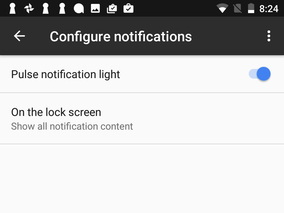 Switch on the notification light