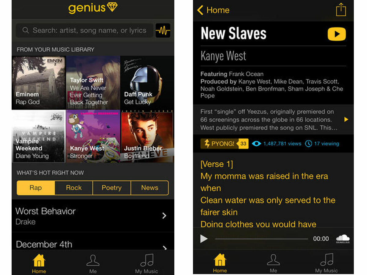 Rap Genius app explains songs as your iPhone plays them