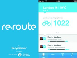 re:route iPhone app rewards you for walking and cycling