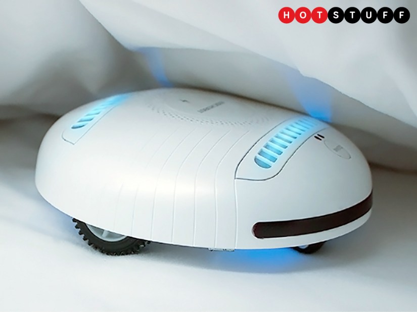 Rockubot is like a Roomba for your bed that kills bugs, plays music, and charges your phone