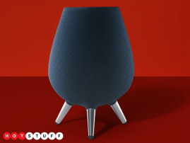 Samsung’s Galaxy Home is a three-legged smart speaker that optimises sound based on your location