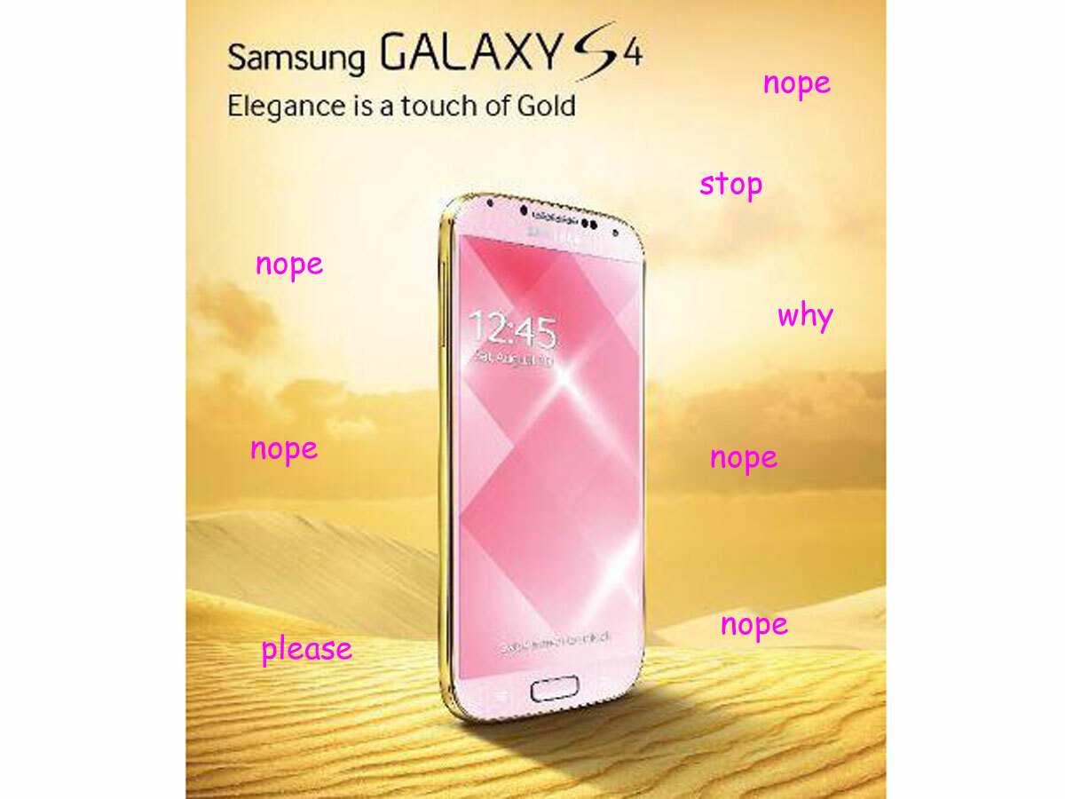Samsung Galaxy S4 pink and gold
