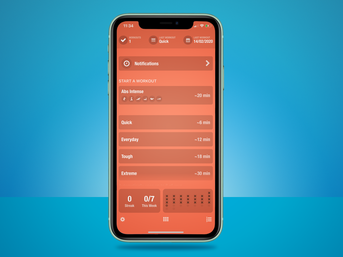 Streaks Workout app on iPhone