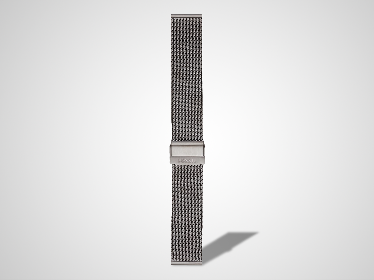 The stainless strip: Fossil Smoke Steel Mesh Bracelet (£49)