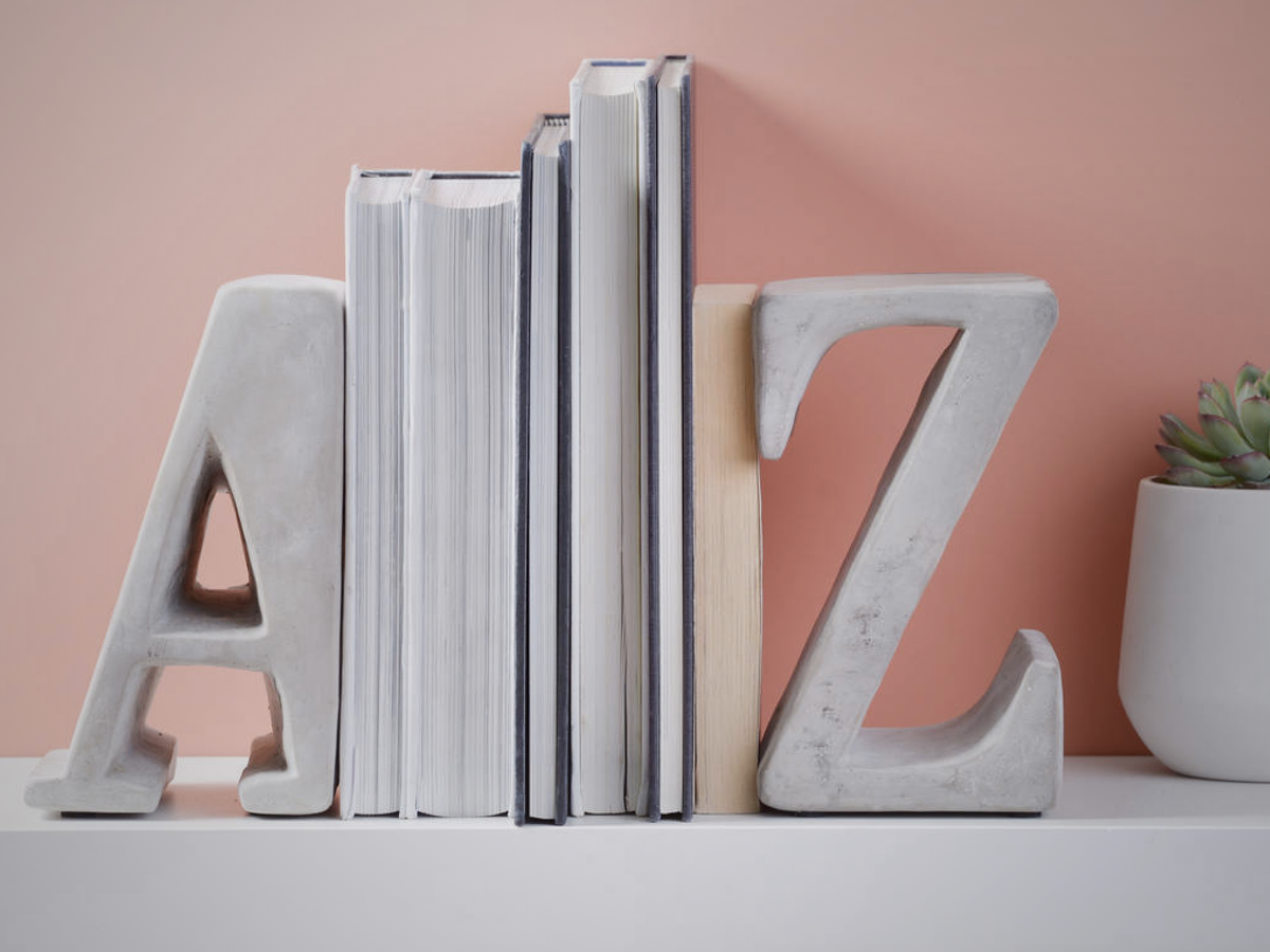 A Z Concrete Bookends (£55)