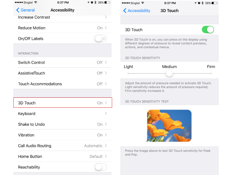 3D Touch tweaks