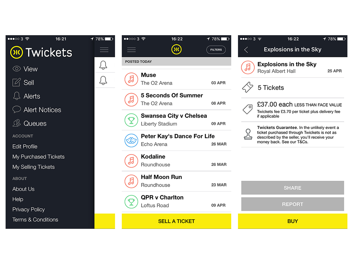 1) The place to start: Twickets (iOS, Android)